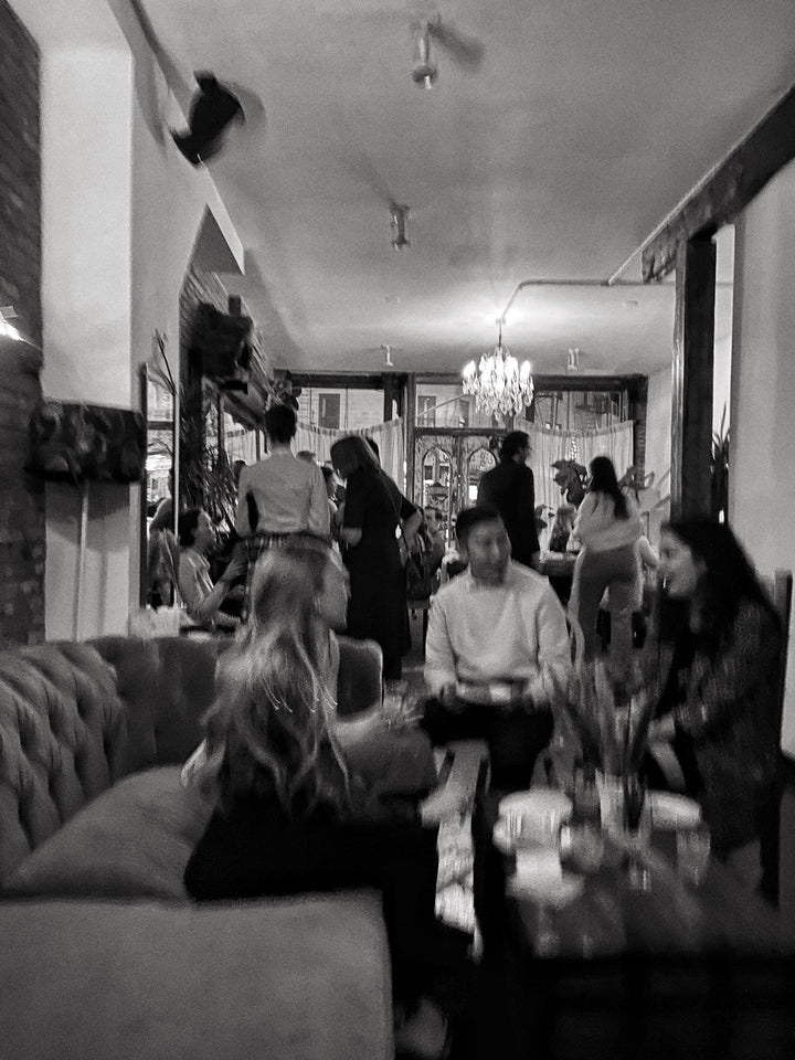 People gathering in a room